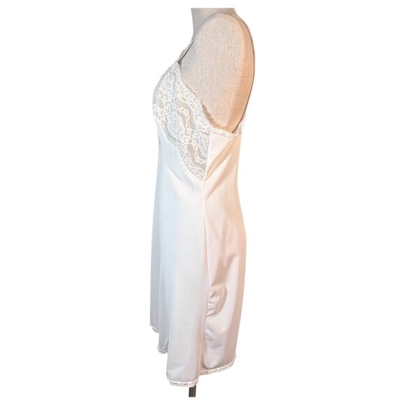 Vintage Wonder Maid White Full Slip Nylon Lace Bodice Size 38 Lingerie Adj Strap - Picture 8 of 8